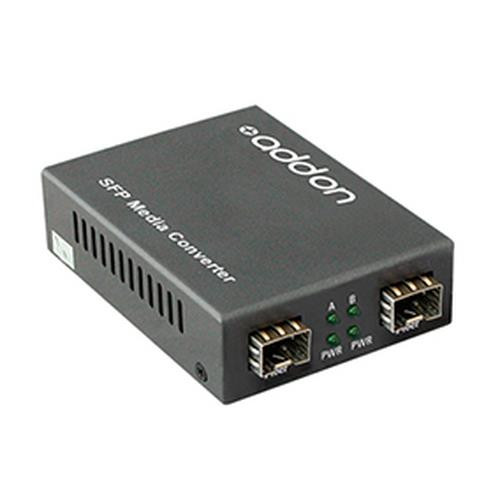 AddOn Networks  convertisseur de support réseau 1000 Mbit/s 1550 nm Multimode, Monomode Noir - ADD-GMC-2SFP