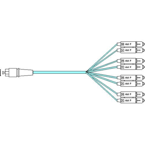 AddOn Networks 2m, MPO - 4SC câble InfiniBand et à fibres optiques LC MPO/MTP Bleu - ADD-MPO-4SC2M5OM3