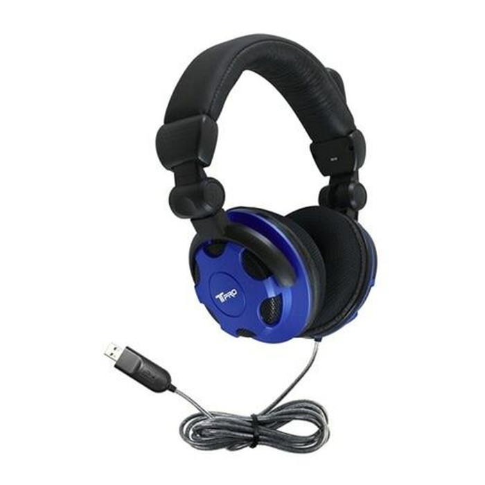 HamiltonBuhl T-PRO Casque Avec fil Arceau Appels/Musique USB Type-A Noir, Bleu - TP1-USB
