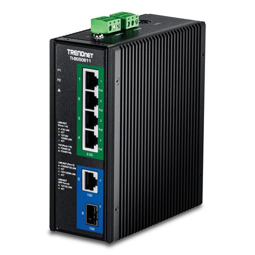 Trendnet 6-Port Industrial 2.5G PoE++ Non-géré 2.5G Ethernet (100/1000/2500) Connexion Ethernet, supportant l'alimentation via ce port (PoE) Noir - TI-BG50611