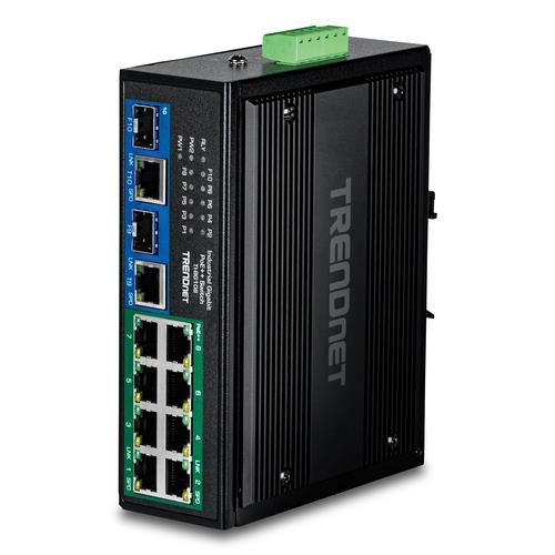 Trendnet  commutateur réseau Gigabit Ethernet (10/100/1000) Connexion Ethernet, supportant l'alimentation via ce port (PoE) Noir - TI-BG108