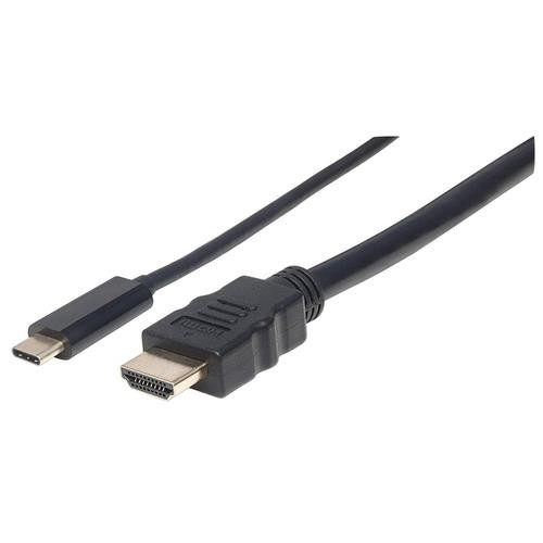 Manhattan  câble vidéo et adaptateur 1 m USB Type-C HDMI Type A (Standard) Noir - 152235