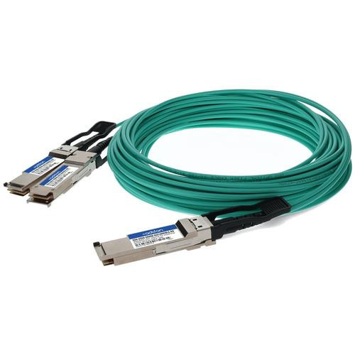 AddOn Networks MIBLZ-AO câble InfiniBand et à fibres optiques 10 m QSFP56 2x QSFP56 Vert - Q56-2Q56-200GB-AOC10