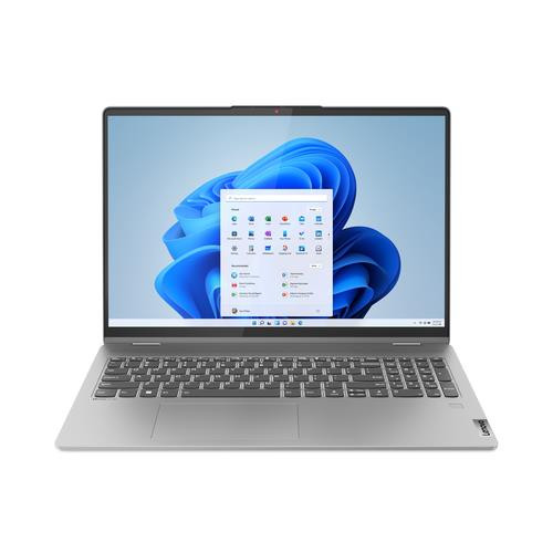 Lenovo IdeaPad Flex 5 16IRU8 Intel® Core™ i7 i7-1355U Hybride (2-en-1) 40,6 cm (16") Écran tactile WUXGA 16 Go LPDDR4x-SDRAM 1 To SSD Wi-Fi 6 (802.11ax) Windows 11 Home Anglais, Français Gris - 82Y1003ECF