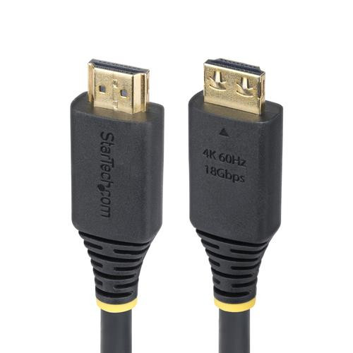 StarTech.com Câble HDMI Haut Débit de 1,8m avec Connecteur à Pince, 4K 60Hz/1440p 144Hz, HDR10/HDCP 2.2/ARC, 18Gbps, UHD HDMI 2.0, Cordon pour TV/Moniteur/Écran, Gaine TPE - HDMI2-CABLE-GRIP-6F