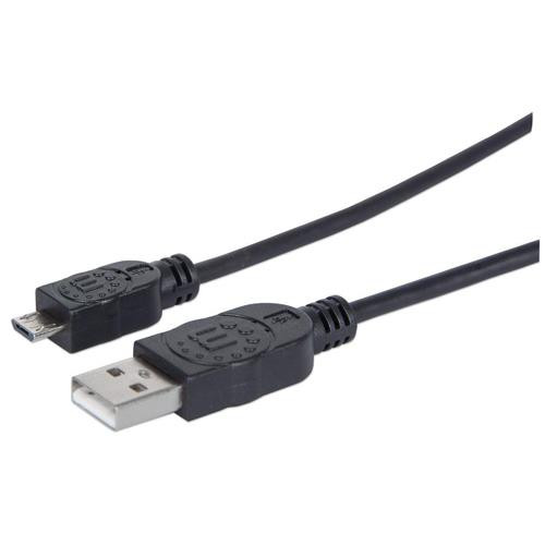 Manhattan  câble USB USB 2.0 1 m USB A Micro-USB B Noir - 307161