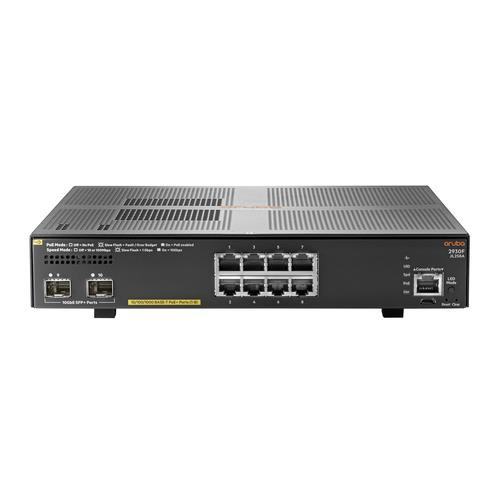 HPE Aruba Networking Aruba 2930F 8G PoE+ 2SFP+ Géré L3 Gigabit Ethernet (10/100/1000) Connexion Ethernet, supportant l'alimentation via ce port (PoE) 1U Gris - JL258A#B2E