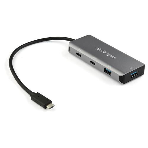 StarTech.com Hub USB-C 4 Ports - 2x USB-A et 2x USB-C - Hub SuperSpeed 10Gbps USB Type-C 3.2 Gen 2 - Alimentation Bus USB - Adaptateur USB-C vers USB - Aluminium - Câble 25 cm - HB31C2A2CB