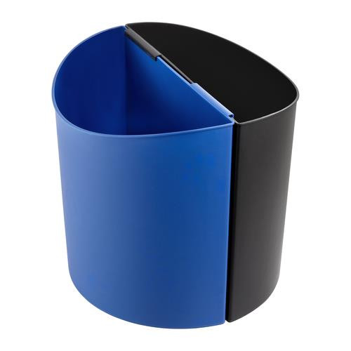 Safco Desk Side Recycling Receptacle Ovale Plastique Noir, Bleu - 9928BB