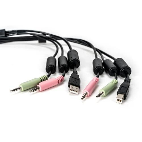 Vertiv Avocent 1 x Type B Mâle USB, 2 x Mini Jack Mâle Audio stéréo - 1 x Type B Mâle USB, 2 x Mini Jack Mâle Audio stéréo - CBL0135
