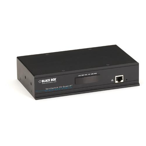 Black Box ServSwitch CX Quad IP commutateur écran, clavier et souris Noir - KV4161A