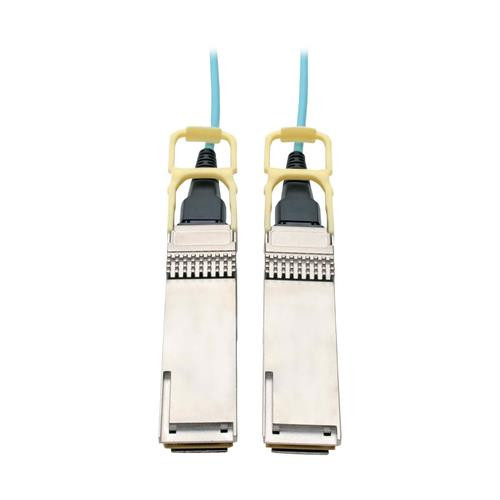 Tripp Lite  câble InfiniBand et à fibres optiques QSFP28 OFNP Couleur aqua - N28H-10M-AQ