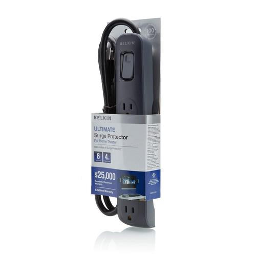 Belkin  protection surtension Noir 6 sortie(s) CA 125 V 1,2 m - BV106000-04-BLK