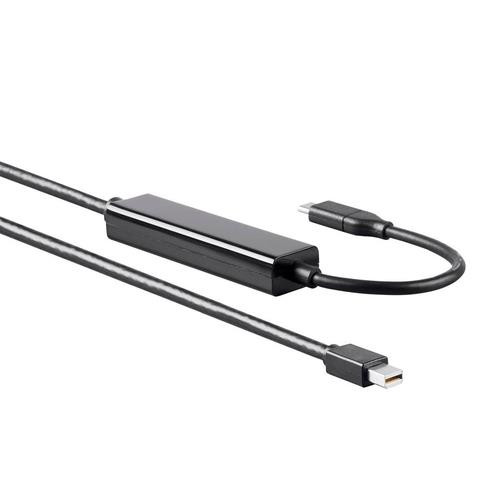 Monoprice  câble vidéo et adaptateur 1,8 m Mini DisplayPort USB Type-C Noir - 24447