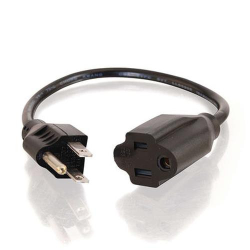 C2G 3ft Outlet Saver 18 AWG Power Extension Cord Noir 0,91 m NEMA 5-15P - 03114