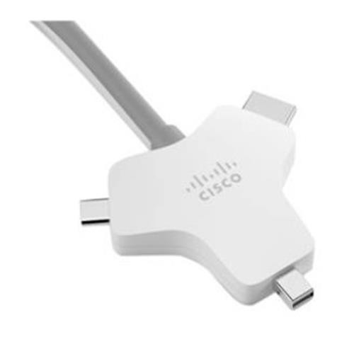 Cisco  câble vidéo et adaptateur 2,5 m HDMI Type A (Standard) HDMI + Mini DisplayPort + USB Type-C Argent - CAB-HDMI-MUL4K-2M=