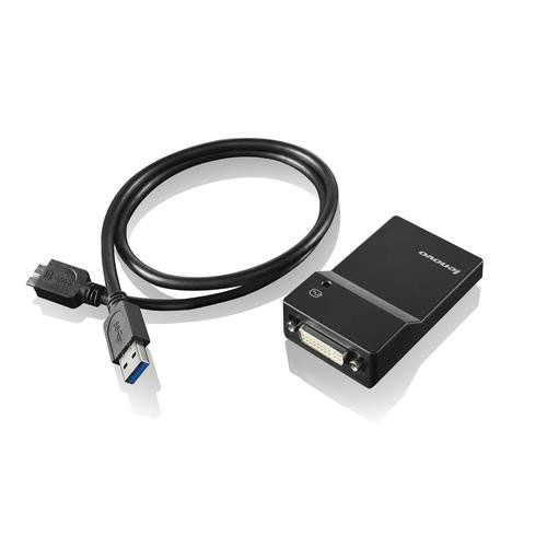 Lenovo USB 3.0 - DVI/VGA adaptateur graphique USB 2048 x 1152 pixels Noir - 0B47072