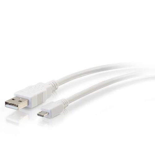 C2G  câble USB USB 2.0 1,8 m USB A Micro-USB B Blanc - 27443