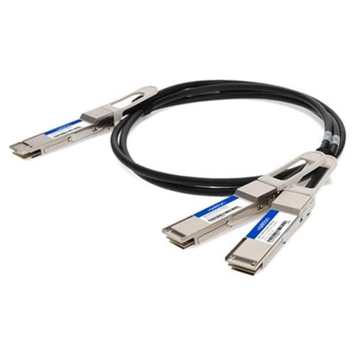 AddOn Networks  câble InfiniBand et à fibres optiques 2 m QSFP-DD 2xQSFP28 Noir, Argent - QDD-2QSFP28-400-CU2M-AO