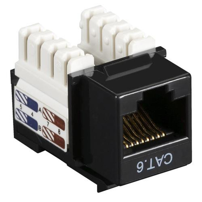 Black Box CAT6 Keystone Jack 25pk - CAT6J-BK-25PAK