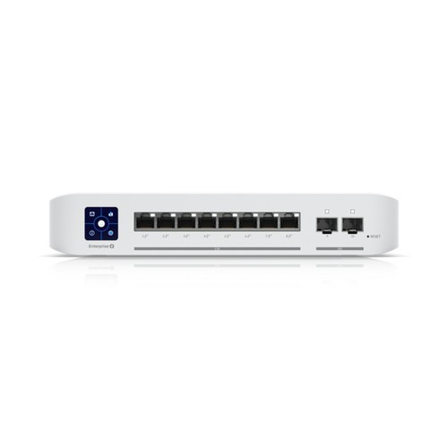Ubiquiti UniFi Enterprise 8 PoE Géré L3 2.5G Ethernet (100/1000/2500) Connexion Ethernet, supportant l'alimentation via ce port (PoE) Acier inoxydable - USW-ENTERPRISE-8-POE-EU