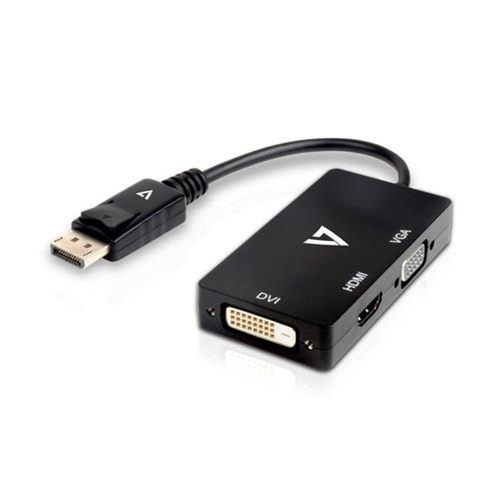 V7 Adaptateur DisplayPort (m) vers VGA, HDMI ou DVI (f) - V7DP-VGADVIHDMI