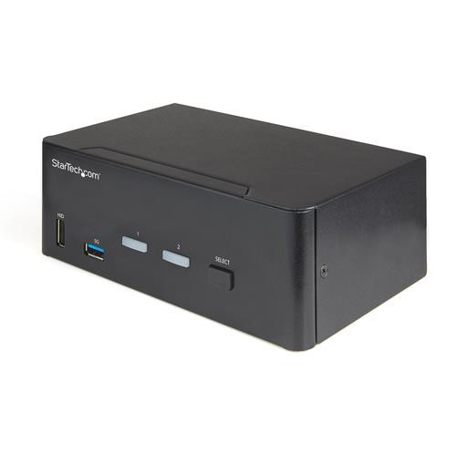 StarTech.com Commutateur KVM HDMI 2.0, 2 Ports, 2 Écrans - 4K 60Hz Ultra HDR - Commutateur KVM de Bureau 4K HDMI 2.0 avec Hub USB 3.0 à 2 Ports (5Gbps) & 4x USB 2.0 HID, Audio - Commutation par Touches - TAA - SV231DHU34K6