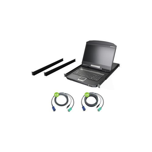 iogear  support d'ordinateurs 47 cm (18.5") 1366 x 768 pixels Métal, Plastique Noir 1U - GCL1908WKITU