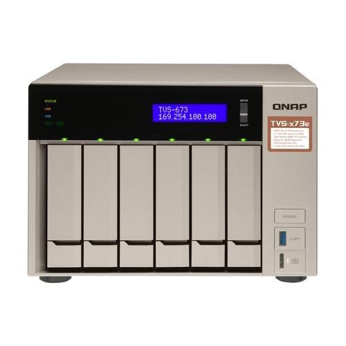 QNAP TVS-673e NAS Tower SoC AMD Embedded série R RX-421BD 4 Go DDR4 0 To QNAP Turbo System Or - TVS-673E-4G-US