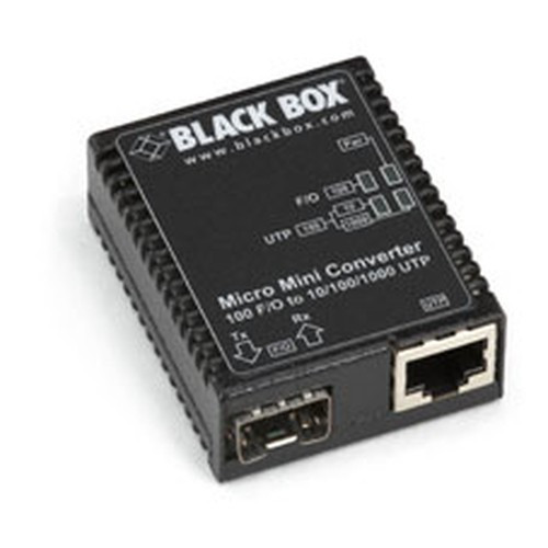 Black Box  convertisseur de support réseau 1000 Mbit/s Noir - LMC400A