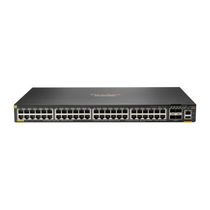 HPE Aruba Networking Aruba 6300F 48-port 1GbE Class 4 PoE & 4-port SFP56 Géré L3 Gigabit Ethernet (10/100/1000) Connexion Ethernet, supportant l'alimentation via ce port (PoE) 1U Gris - JL665A#ABA
