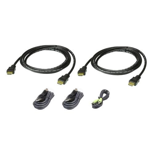 ATEN Kit de câbles KVM sécurisé deux affichages HDMI USB 1,8 M - 2L-7D02UHX5