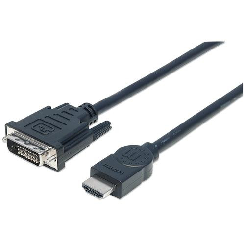Manhattan  câble vidéo et adaptateur 3 m HDMI Type A (Standard) DVI-D Noir - 372510