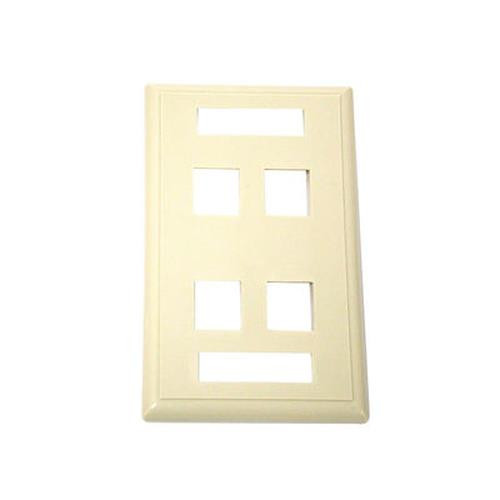 C2G 4-Port Multimedia Keystone Wall Plate - Ivory Ivoire - 03713