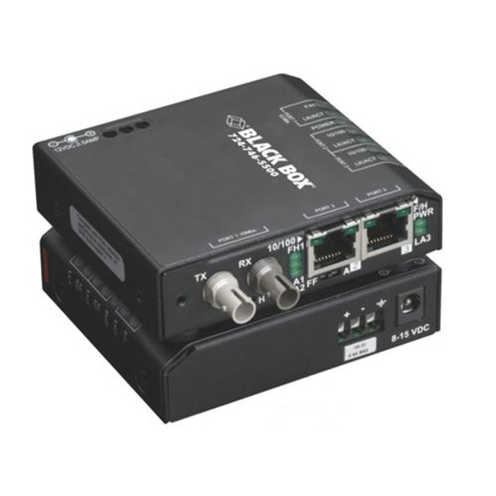 Black Box  convertisseur de support réseau 100 Mbit/s Multimode Noir - LBH100A-H-ST-48