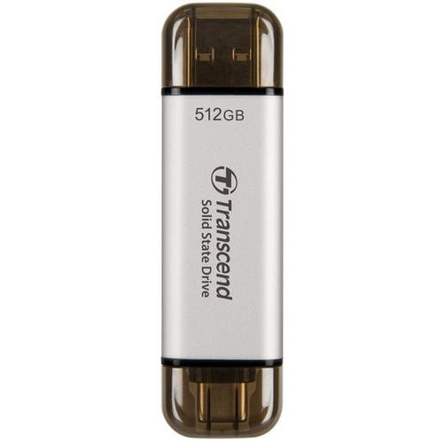Transcend ESD310 512 Go USB Type-A vers USB Type-C 3.2 Gen 2 (3.1 Gen 2) Argent - TS512GESD310S