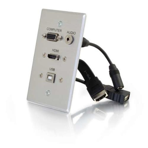 C2G  prise de courant HDMI + VGA + USB A + 3.5mm Aluminium - 39707