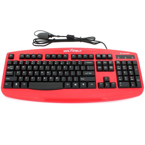 Seal Shield Silver Storm clavier Universel USB QWERTY Anglais américain Noir, Rouge - STK503RED