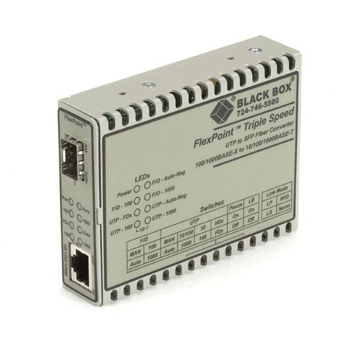 Black Box MC1017A-SMSC convertisseur de support réseau 1000 Mbit/s Gris - LMC1017A-SMSC