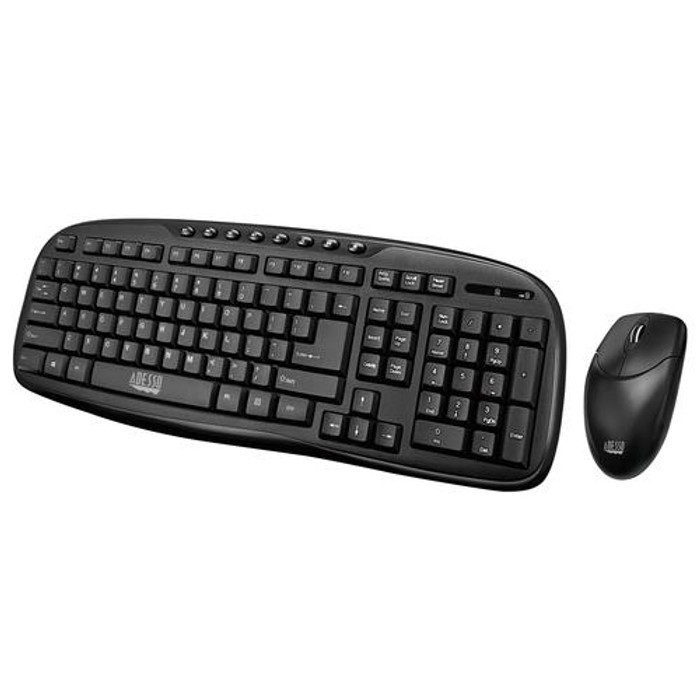 Adesso  clavier Souris incluse Universel RF sans fil QWERTY Anglais américain Noir - WKB-1330CB