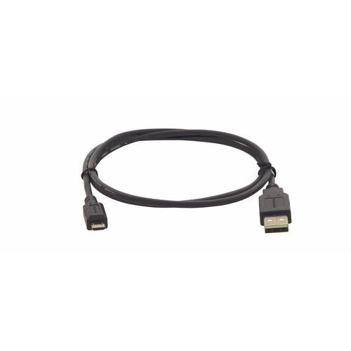 Kramer Electronics  câble USB USB 2.0 3 m USB A Micro-USB B Noir, Argent - C-USB/MICROB-3