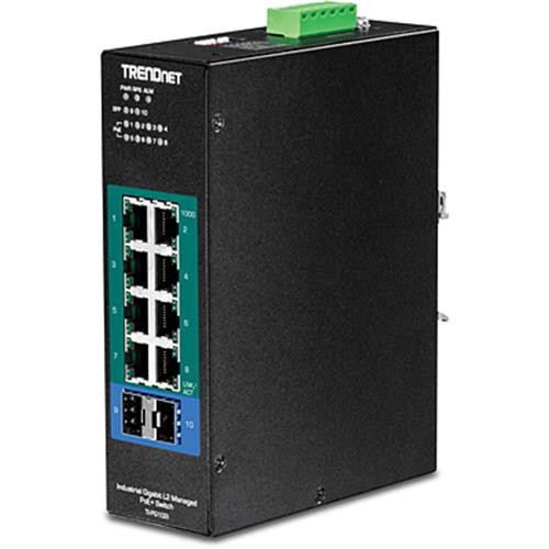 Trendnet  commutateur réseau Géré L2 Gigabit Ethernet (10/100/1000) Connexion Ethernet, supportant l'alimentation via ce port (PoE) Noir - TI-PG102I
