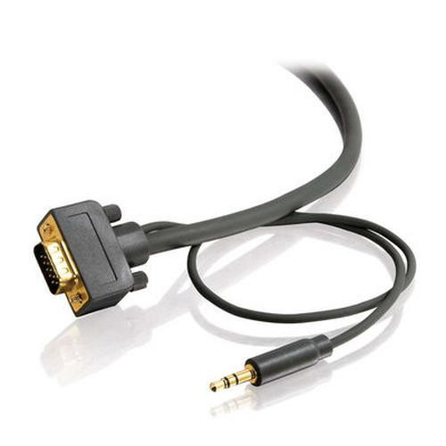 C2G  câble vidéo et adaptateur 7,5 m VGA (D-Sub) + 3,5 mm Noir - 28252