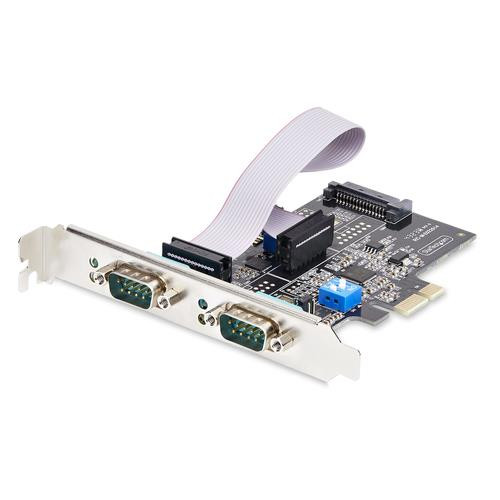 StarTech.com Carte Série PCI Express à 2 Ports - Adaptateur/Carte PCIe à 2 Ports vers RS232/RS422/RS485 (DB9), Support Bas-Profil Inclus, UART 16C1050, Windows/Linux, Conformité TAA - Protection ESD de niveau 4 - 2S232422485-PC-CARD