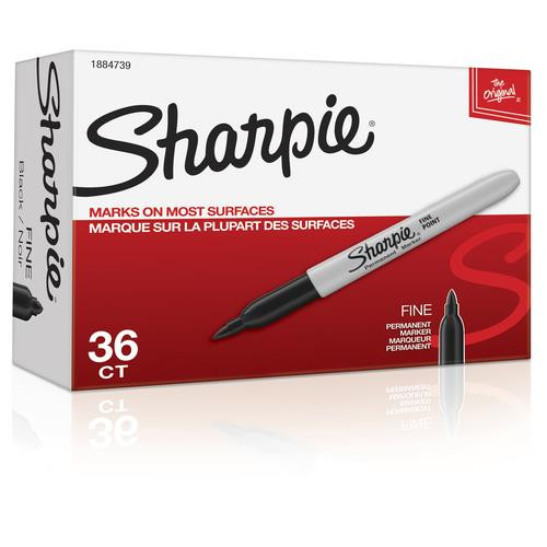 Sharpie  marqueur indélébile Pointe fine Noir 36 pièce(s) - 1884739