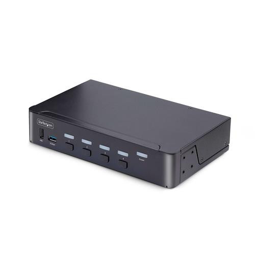 StarTech.com Switch KVM DisplayPort 4 Ports - 8K 60H/4K 144Hz, Écran Unique, DisplayPort 1.4, 2 Ports USB 3.0, 4x USB 2.0 HID, Commutateur KVM, Commutation par Bouton-Poussoir, Conforme TAA - Indépendant de l'OS - D86A2-4-PORT-8K-KVM