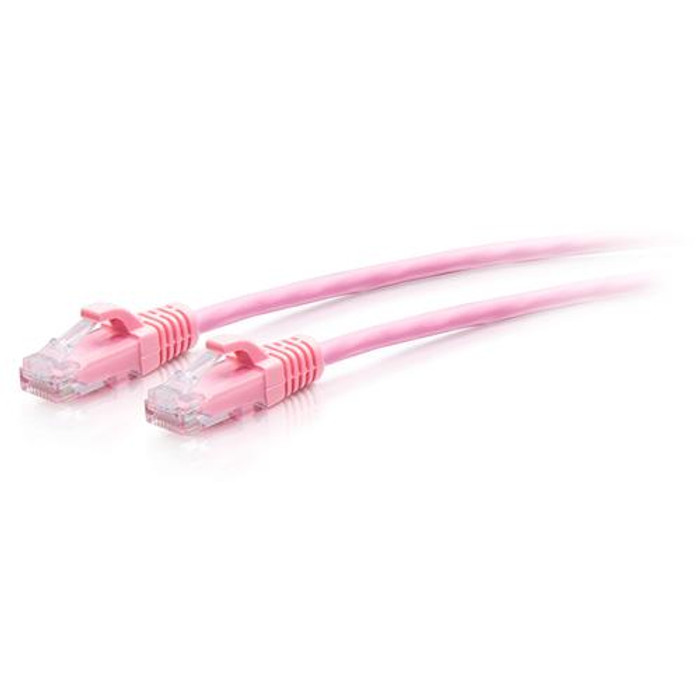 C2G Câble de raccordement Ethernet fin Cat6a non blindé (UTP) avec protection anti-accrochage de 0,9 m - Rose - 30196