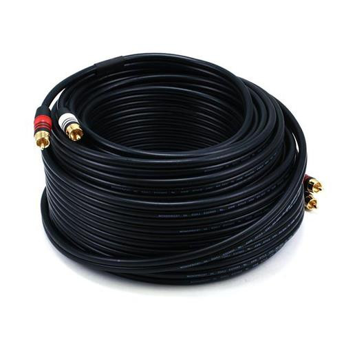 Monoprice 2 RCA/2 RCA, 22.86 m câble audio 22,86 m 2 x RCA Noir - 5349