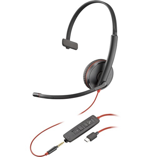 HP Poly Micro-casque monaural Poly Blackwire C3215 + étui de transport (lot) - 80S05A6