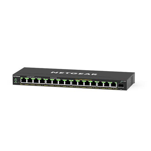 NETGEAR GS316EP Géré Gigabit Ethernet (10/100/1000) Connexion Ethernet, supportant l'alimentation via ce port (PoE) Noir - GS316EP-100NAS
